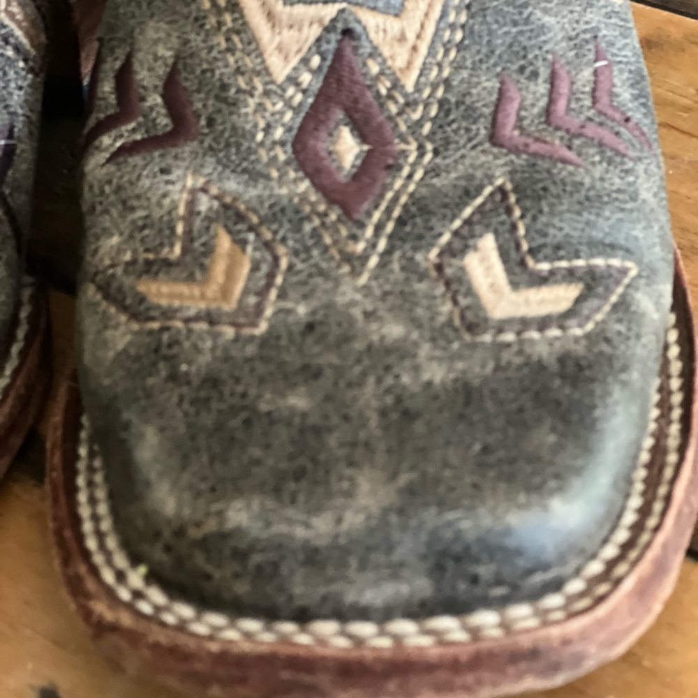 Circle G Corral Square toe cowboy/cowgirl boots Lt black/gray brown 8 - Picture 5 of 14